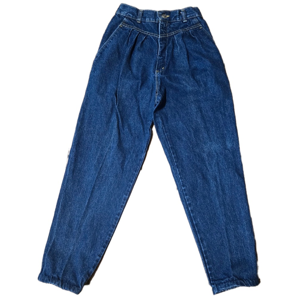 Vintage Props High Waisted Pleated Mom Jeans Medium Wash Western Womens 8 25 USA